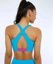 Carica l&#39;immagine nel visualizzatore di Gallery, Model Back: Alto Giro Fitness Haut Top Hyper Costas Cruzadas Azul Scuba
