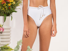 Carica l&#39;immagine nel visualizzatore di Gallery, Bottom Shimmer-White Belted-High-Waist
