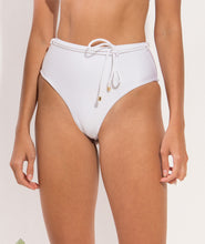 Carica l&#39;immagine nel visualizzatore di Gallery, Bottom Shimmer-White Belted-High-Waist
