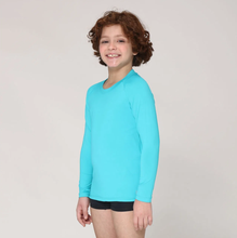Carica l&#39;immagine nel visualizzatore di Gallery, Camiseta Kids Uvpro ML Azul Piscina UPF50+
