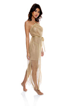 Carica l&#39;immagine nel visualizzatore di Gallery, Cross Halter Long Fringe Dress Gold Rush
