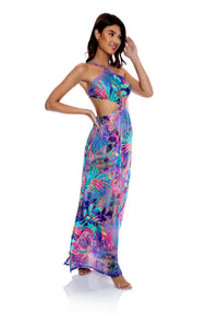 Cut Out Long Dress Multicolor