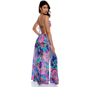 Cut Out Long Dress Multicolor