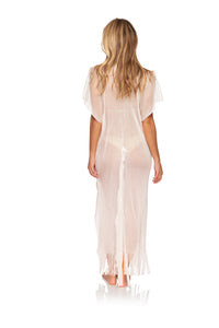 Fringe Long Caftan Off White