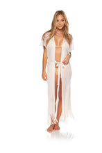 Carica l&#39;immagine nel visualizzatore di Gallery, Fringe Long Caftan Off White
