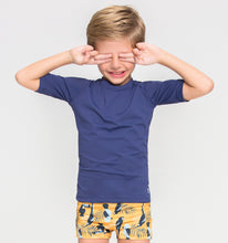 Carica l&#39;immagine nel visualizzatore di Gallery, Kids FPU50+ Uvpro Short Sleeve T-Shirt Navy Blue Uv
