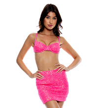 Carica l&#39;immagine nel visualizzatore di Gallery, Gallery: Luli Fama Jupe De Page Sequins Mini Skirt Pink
