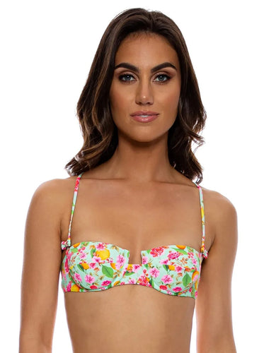 Model Front: Luli Fama Haut Top Sweetheart Limoncello