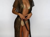 Carica e avvia il video nel visualizzatore di galleria, Long Caftan Siren Dream Black Gold
