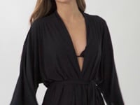 Carica e avvia il video nel visualizzatore di galleria, Video: Rio De Sol Robe De Plage Black Kimono
