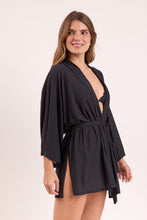 Carica l&#39;immagine nel visualizzatore di Gallery, Image 03: Rio De Sol Vêtement De Plage Black Kimono
