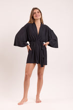 Carica l&#39;immagine nel visualizzatore di Gallery, Image 06: Rio De Sol Robe De Plage Black Kimono
