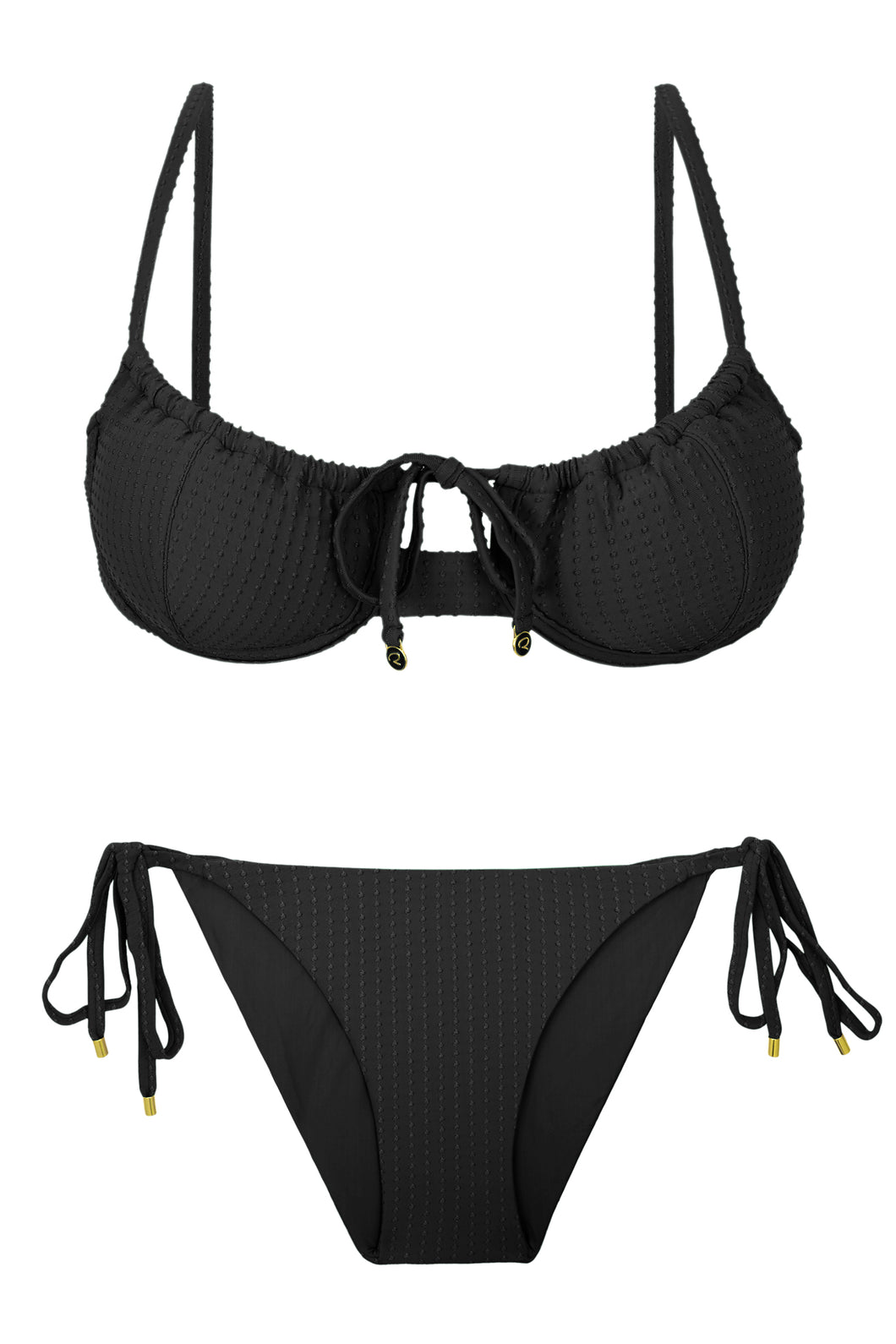 Product Front: Rio De Sol Bas Bottom Dots-Black Ibiza-Comfy