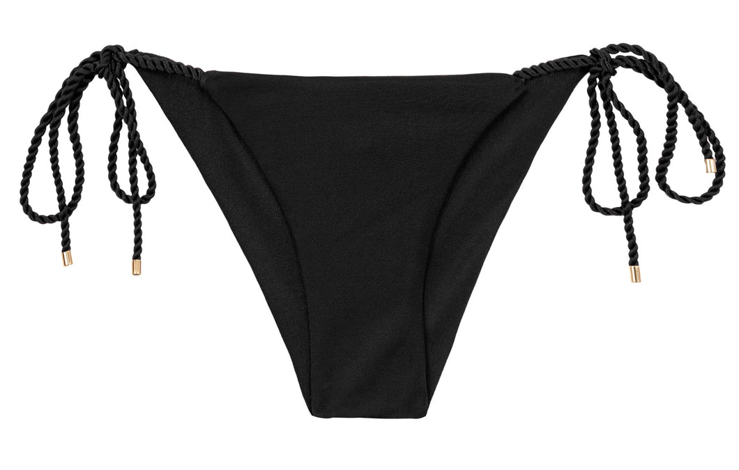 Product Front: Rio De Sol Bas Bottom Shimmer-Black Cheeky-Rope
