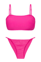 Carica l&#39;immagine nel visualizzatore di Gallery, Product Front: Rio De Sol Ensemble Set Amaranto Bandeau-Reto Cheeky-Fixa

