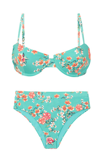 Product Front: Rio De Sol Ensemble Set Botanic Balconet Hotpant-Cos