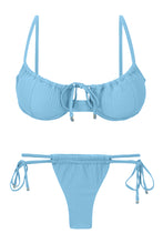 Carica l&#39;immagine nel visualizzatore di Gallery, Product Front: Rio De Sol Ensemble Set Dots-Sky Balconet-Tie Pipa
