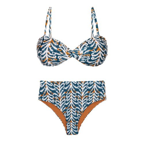 Product Front: Rio De Sol Ensemble Set Ikat Twist Hotpants