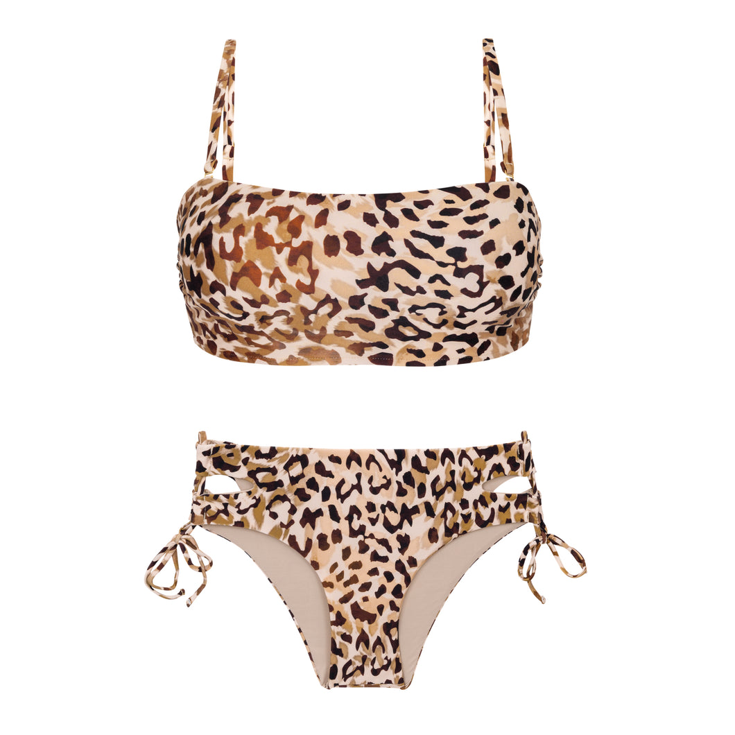Product Front: Rio De Sol Ensemble Set Leopard Bandeau-Reto Madrid