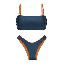 Carica l&#39;immagine nel visualizzatore di Gallery, Product Back: Rio De Sol Ensemble Set Nocciola Bandeau-Reto High-Leg
