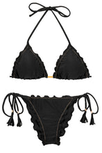 Carica l&#39;immagine nel visualizzatore di Gallery, Product Front: Rio De Sol Ensemble Set Shimmer-Black Frufru
