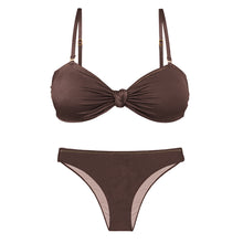 Carica l&#39;immagine nel visualizzatore di Gallery, Product Front: Rio De Sol Ensemble Set Shimmer-Coffee Bandeau-Joy Essential

