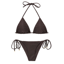 Carica l&#39;immagine nel visualizzatore di Gallery, Product Front: Rio De Sol Ensemble Set Shimmer-Coffee Tri-Inv Cheeky-Tie
