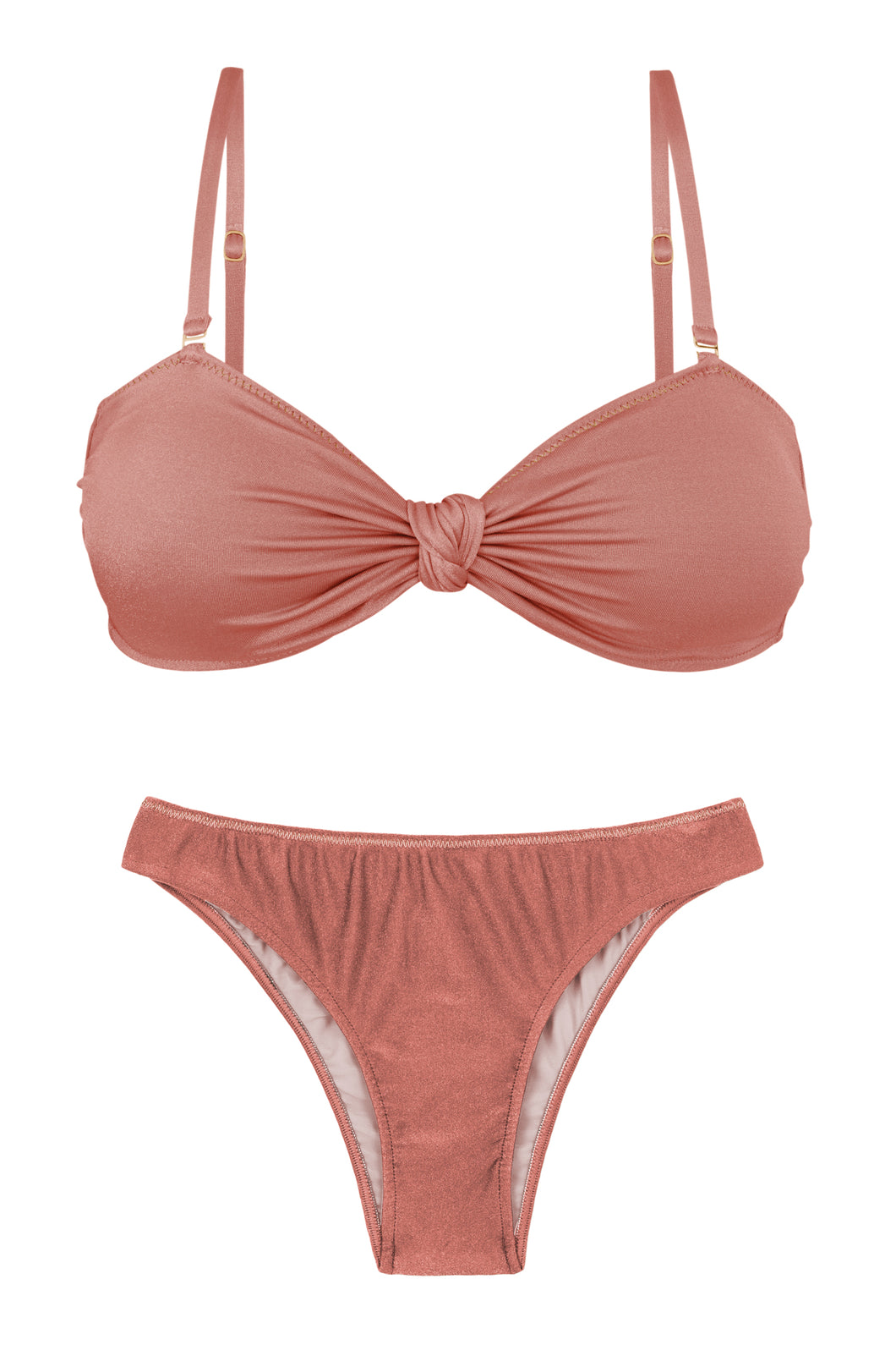 Product Front: Rio De Sol Ensemble Set Shimmer-Copper Bandeau-Joy Essential
