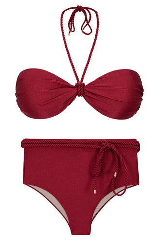 Product Front: Rio De Sol Ensemble Set Shimmer-Divino Twist Belted-High-Waist