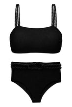 Carica l&#39;immagine nel visualizzatore di Gallery, Product Front: Rio De Sol Ensemble Set St-Tpz-Black Reto Hotpant-High

