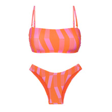 Carica l&#39;immagine nel visualizzatore di Gallery, Product Front: Rio De Sol Ensemble Set Sunrise Bandeau-Reto High-Leg

