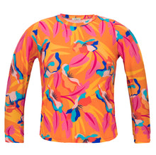 Carica l&#39;immagine nel visualizzatore di Gallery, Product Front: Rio De Sol Haut Top Orange-Bloom Rash-Guard
