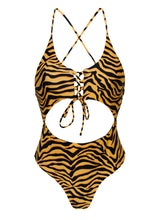 Carica l&#39;immagine nel visualizzatore di Gallery, Product Front: Rio De Sol Une Pièce Wild-Orange Ivy Strap
