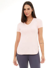 Carica l&#39;immagine nel visualizzatore di Gallery, T-Shirt Skin Fit Alongada Gola V Rosa Respire
