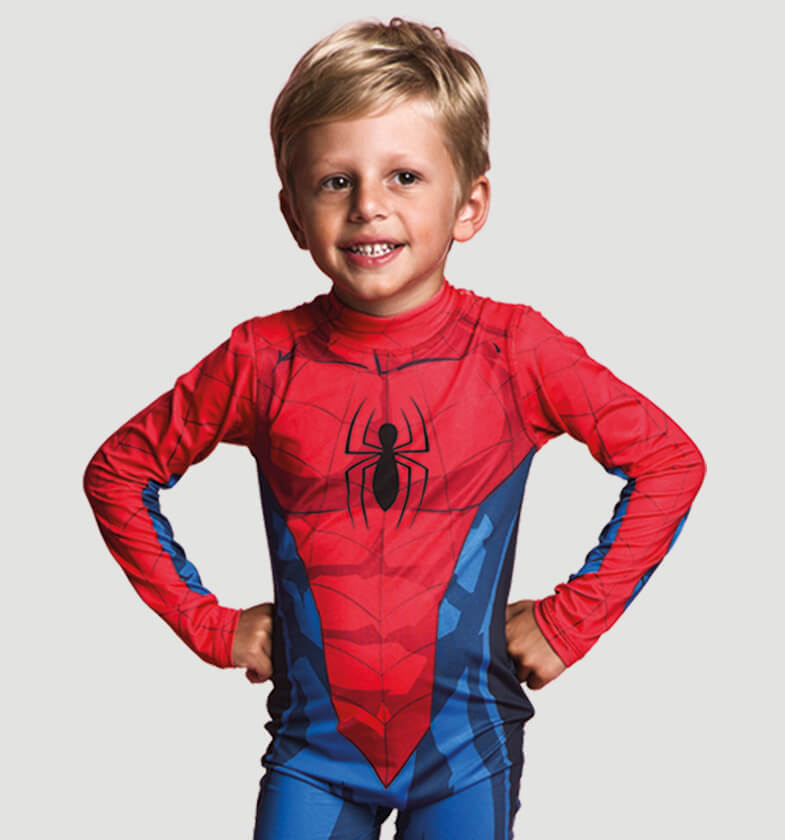 Model Front: Uv Line Maillot De Bain Garçon Homem Aranha Ml I18 Ml Inf Estampa