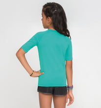 Carica l&#39;immagine nel visualizzatore di Gallery, Model Back: Uv Line T-Shirt Kids Fpu50+ Uvpro Short Sleeve T-Shirt Mint Green Uv
