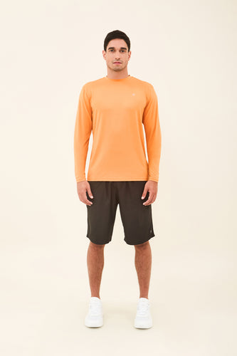 Model Front: Uv Line T-Shirt Longsleeve Uvpro Laranja Upf50+