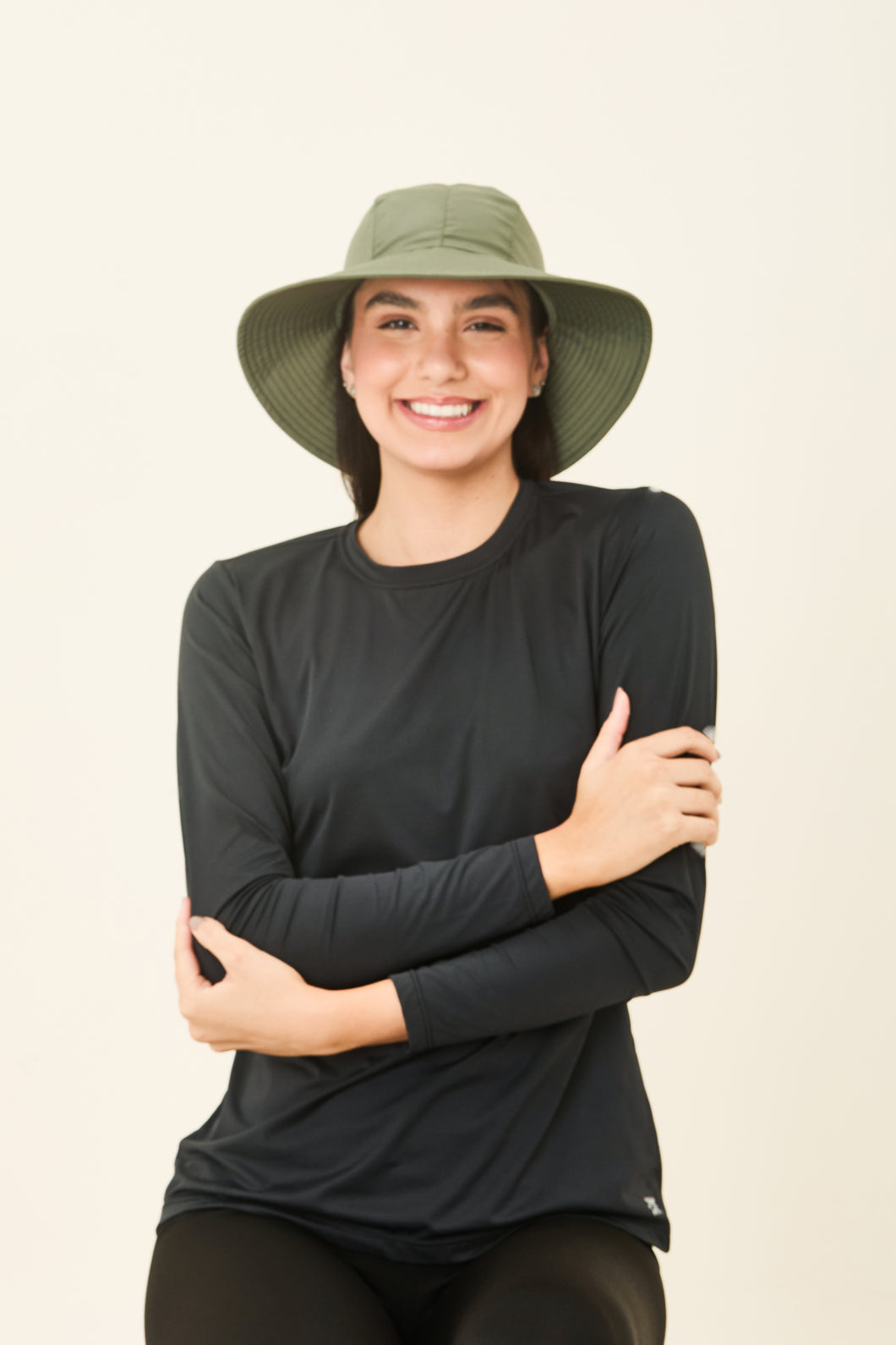 Model Front: Uv Line Chapeau Souple/Capeline San Remo Militar Preto Upf50+
