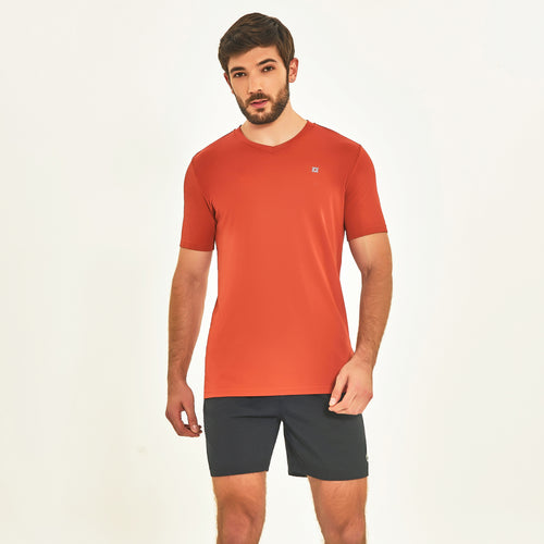 Model Front: Uv Line Fitness Haut T-Shirt Sport Fit Ferrugem Upf50+