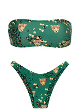 Carica l&#39;immagine nel visualizzatore di Gallery, Set Roar-Green Bandeau-Reto High-Leg
