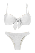 Carica l&#39;immagine nel visualizzatore di Gallery, Set Shimmer-White Bandeau-Knot Essential
