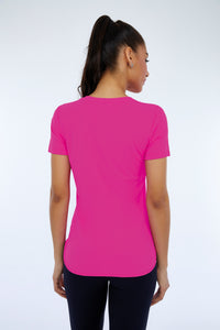 T-Shirt Skin Fit Inspiracionais Pink Choque