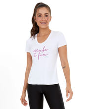 Carica l&#39;immagine nel visualizzatore di Gallery, T-Shirt Skin Fit Make It Fun Branco Optico
