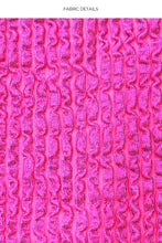 Carica l&#39;immagine nel visualizzatore di Gallery, Top Wavy Ruched Bella Metallic Hot Pink
